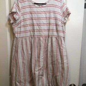 Striped Linen Babydoll Dress
